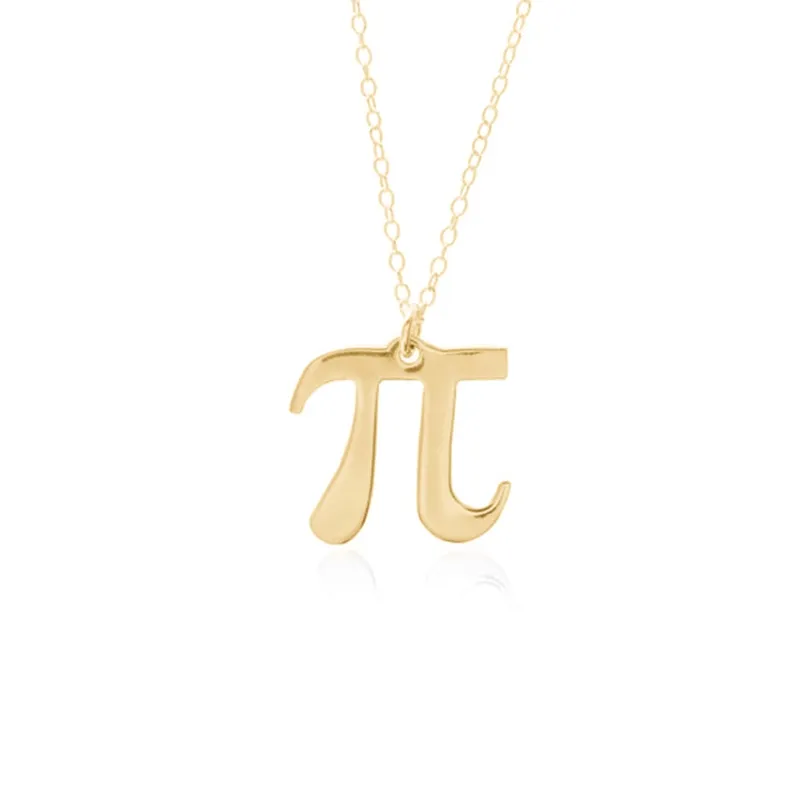 Matemáticas PI 3.14 Símbolo Collar colgante Geometría de acero inoxidable Carta inicial PAI PAI Infinite Infinity Collares para maestros Regalos para estudiantes