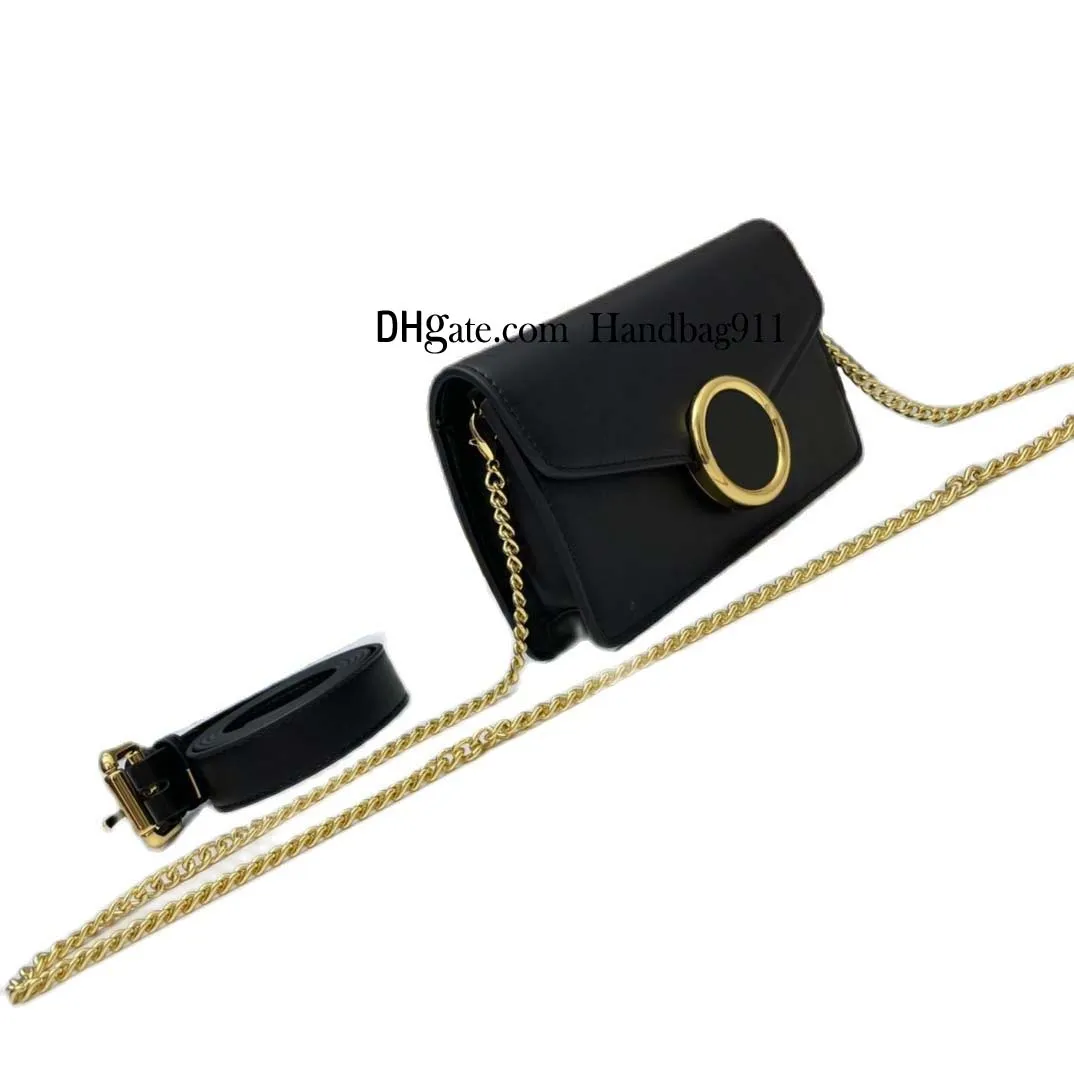 Designer de luxo Bolsa de ombro da corrente de ouro Bolsas de couro de couro reais Mulheres moda moda bolsas crossbody stap strap strap woman mensageiro bolsa lady fanny pack