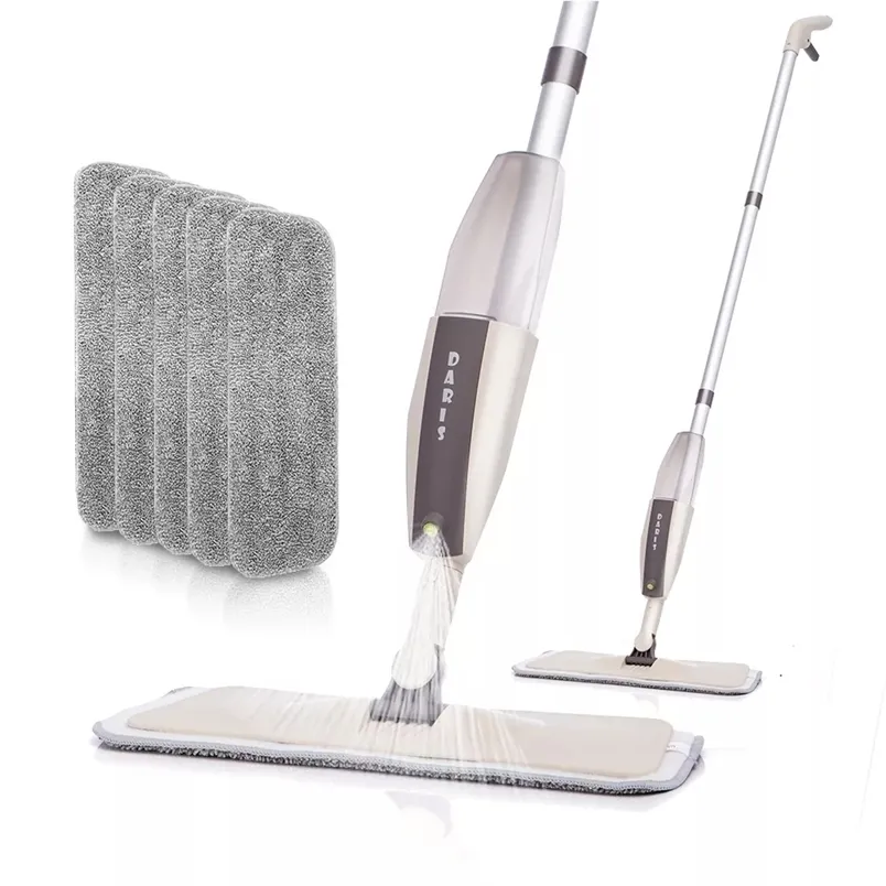 Mops Spray Détachable Magique Plancher En Bois Plat Outil De Nettoyage De La Maison Ménage Avec Tampons En Microfibre Réutilisables Paresseux 220927