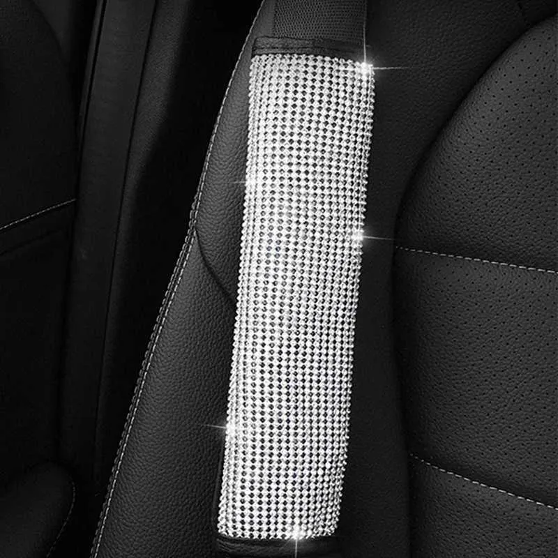 Nuevo protector para volante de coche Bing Crystal, hombreras, palanca de cambios, cubiertas de freno de mano, juego de accesorios de Interior de coche