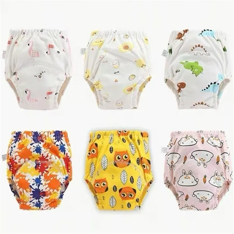 Couches en tissu 4pc / lot bébé coton pantalon de coton Pantes étanche couches de tissu réutilisables couches de couches bébé sous-vêtements 220927