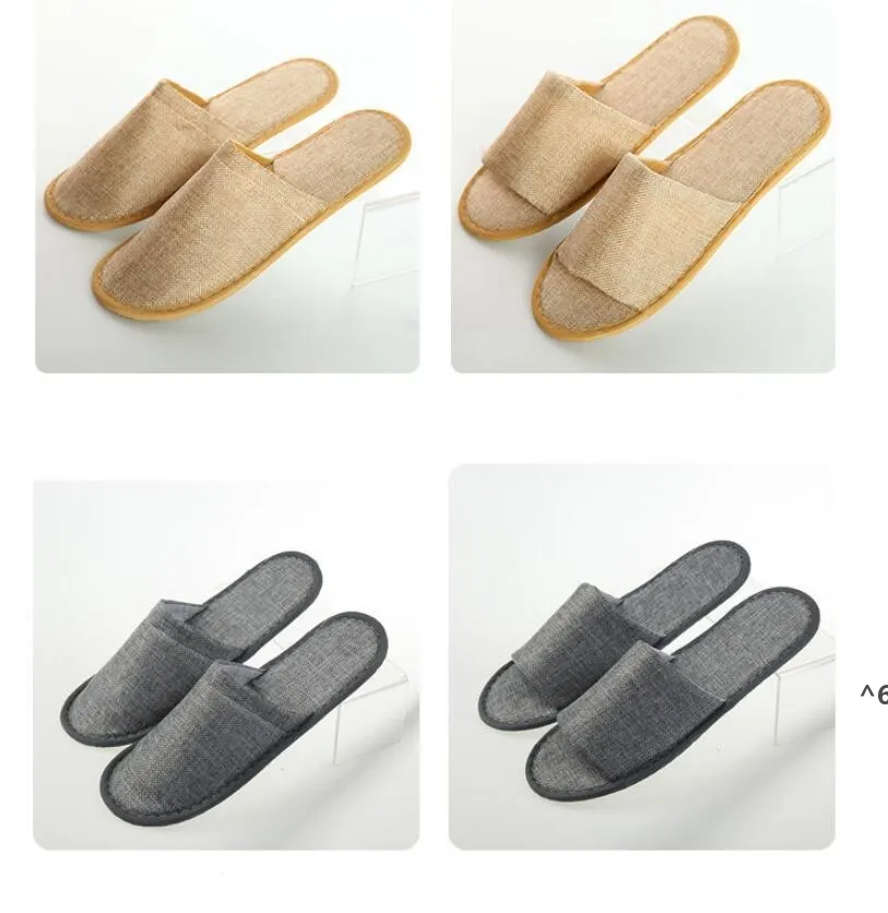 Zapatillas desechables zapatos de huéspedes para el hogar zapatillas de algodón hotel de lino spa amarillo gris cómodo suave suave suave gcb15794