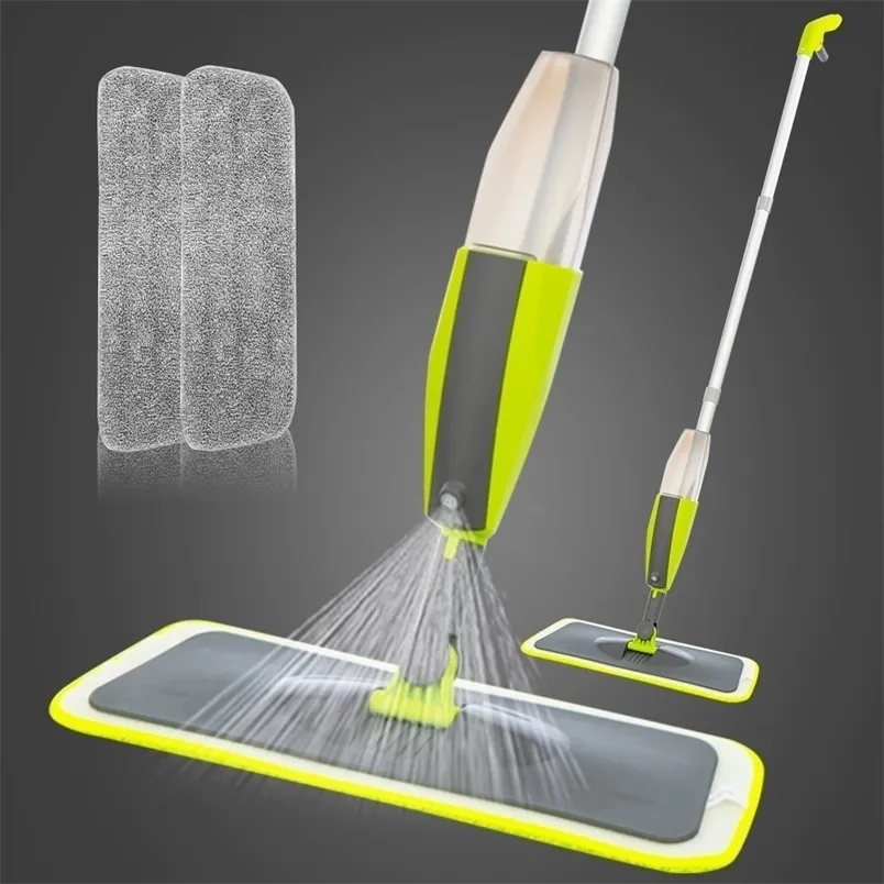 Mop Water Spray Lazy Flat Handle House Cleaning Tools per Wash Floor Cleaner con cuscinetti in microfibra riutilizzabili di ricambio 220927