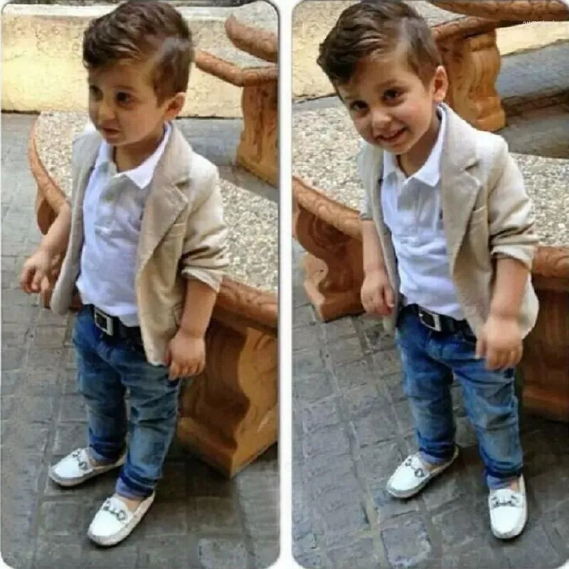 Giyim Setleri Çocukların Sonbahar Boy Boy Of Giyim Boy's Suit Dış Giyim / Ceket Gömlek Kot 3 Pcs Set Sıradan