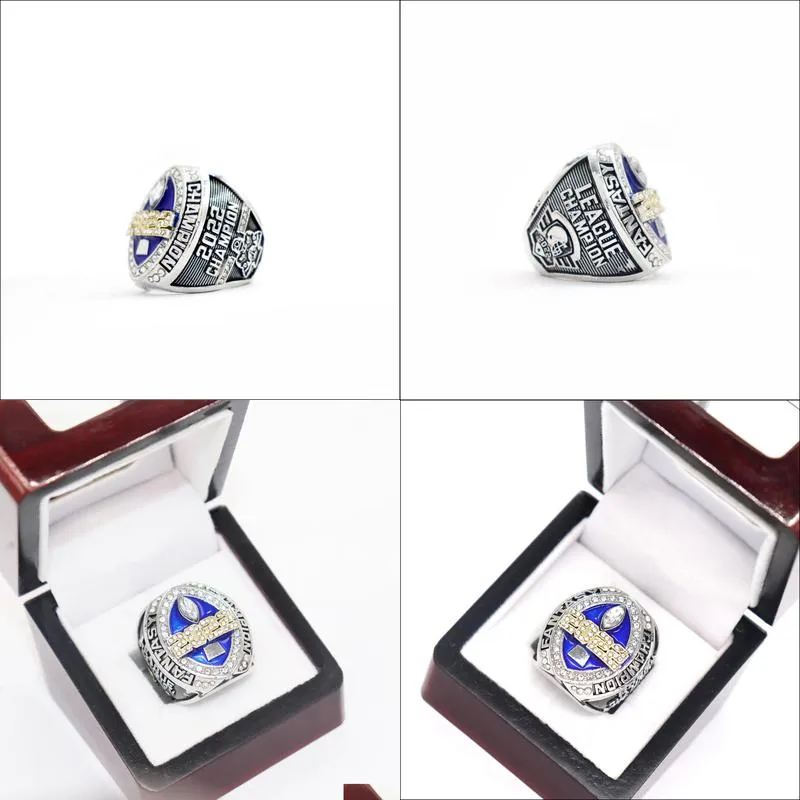 hot sales 2022 blues style fantasy football championship rings full size 8-14