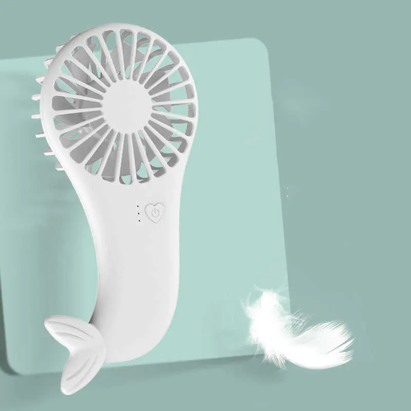 Electric Fans Portable Fan Mini Mermaid Pocket Fan USB Rechargeable Air Cooler Travelling Hand Fan For Lady And Children Better Summer Gift T220924