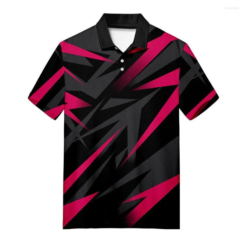 メンズポロスクロスボーダー3D 3次元パターン28ラペル半袖広告カスタムカジュアルスポーツシャツのロゴ