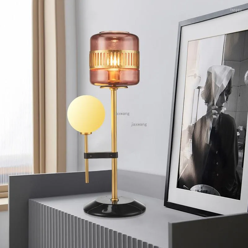 Lampes de table lampe à LED nordique lumière de luxe en verre chevet salon décoration luminaires chambre intérieur éclairage à la maison