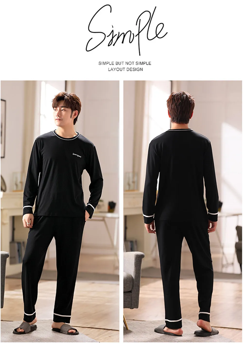 誕生日プレゼント Cotton Men's Winter Autumn Print Casual - set pyjama Clothing