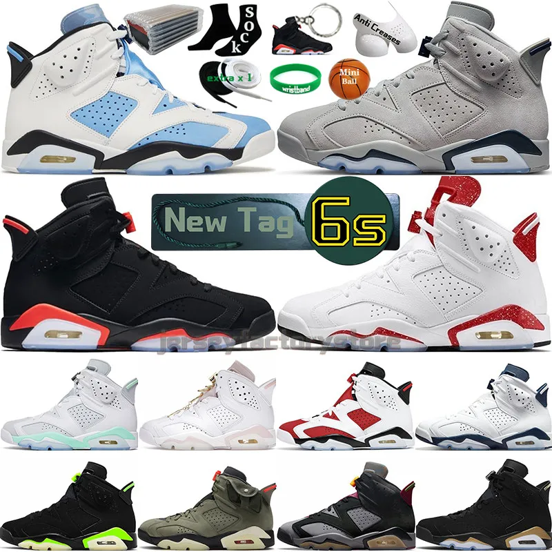 Scarpe da pallacanestro da uomo 6 6s UNC Home Infrared Georgetown Bordeaux Red Oreo Carmine Midnight Navy Black Cat Electric Green Giallo Sneakers sportive da uomo Scarpe da ginnastica da donna