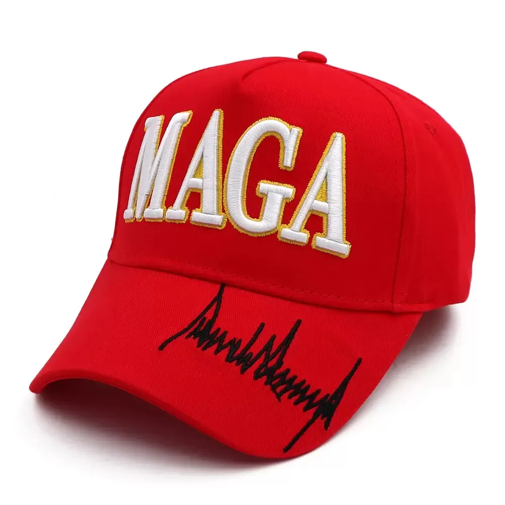Nya Trump Maga Baseball Party Hats 3D broderade 2024 Kampanjhatt