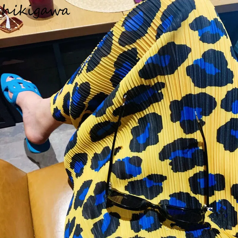 Jupes Imprimé léopard femme jupes Fashoin vêtements pour femmes Faldas De Mujer taille haute jupe crayon mince coréen Vintage plissé Y2K Jupe 220924