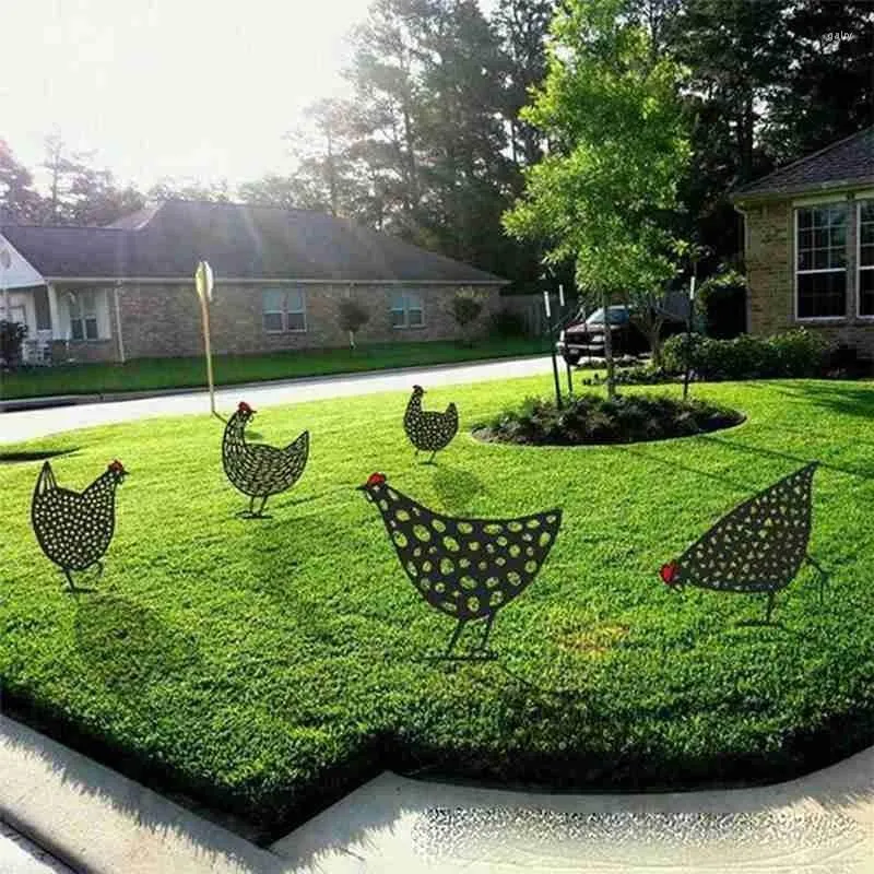 Tuindecoraties decoratie outdoor metalen vogels plasctic kip voor paas tuinieren ornamenten yard acryl kunst achtertuin gazon inzet decor