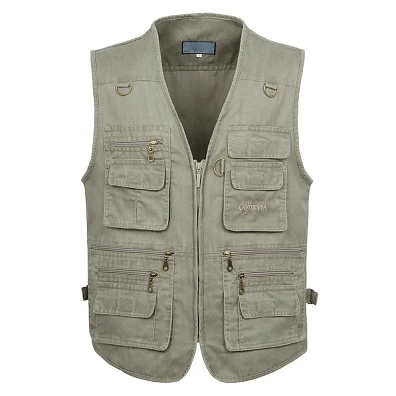 Gilets pour hommes 8XL 9XL 10XL Mâle Casual Été Grande Taille Coton Gilet Sans Manches Avec De Nombreuses 16 Poches Hommes Multi Poche Pograph Gilet 220927