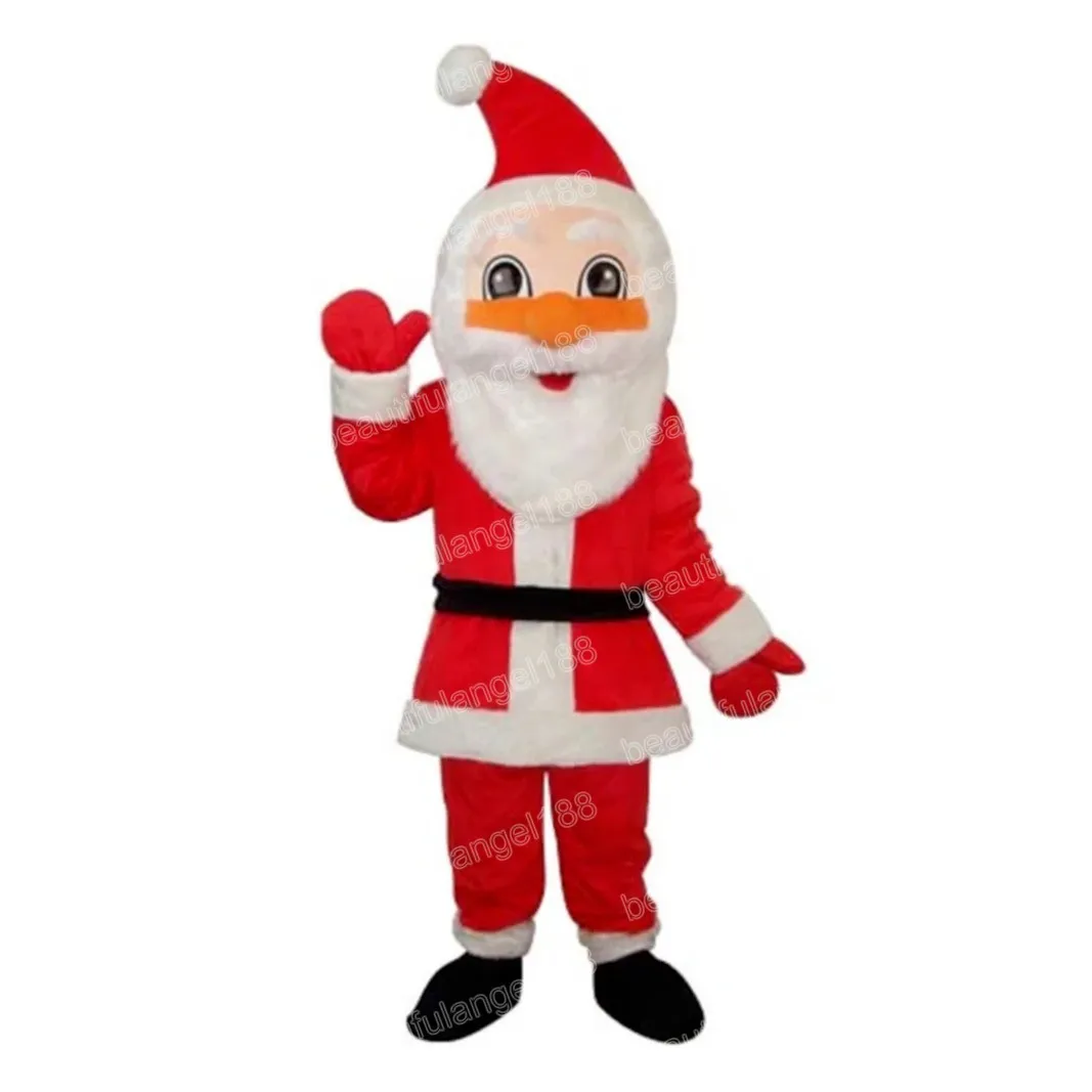 Christmas Cute Santa Claus Mascot Costume Cartoon Character Outfit Suit Halloween Adults Size Birthday Party Outdoor Outfit Charitable activities