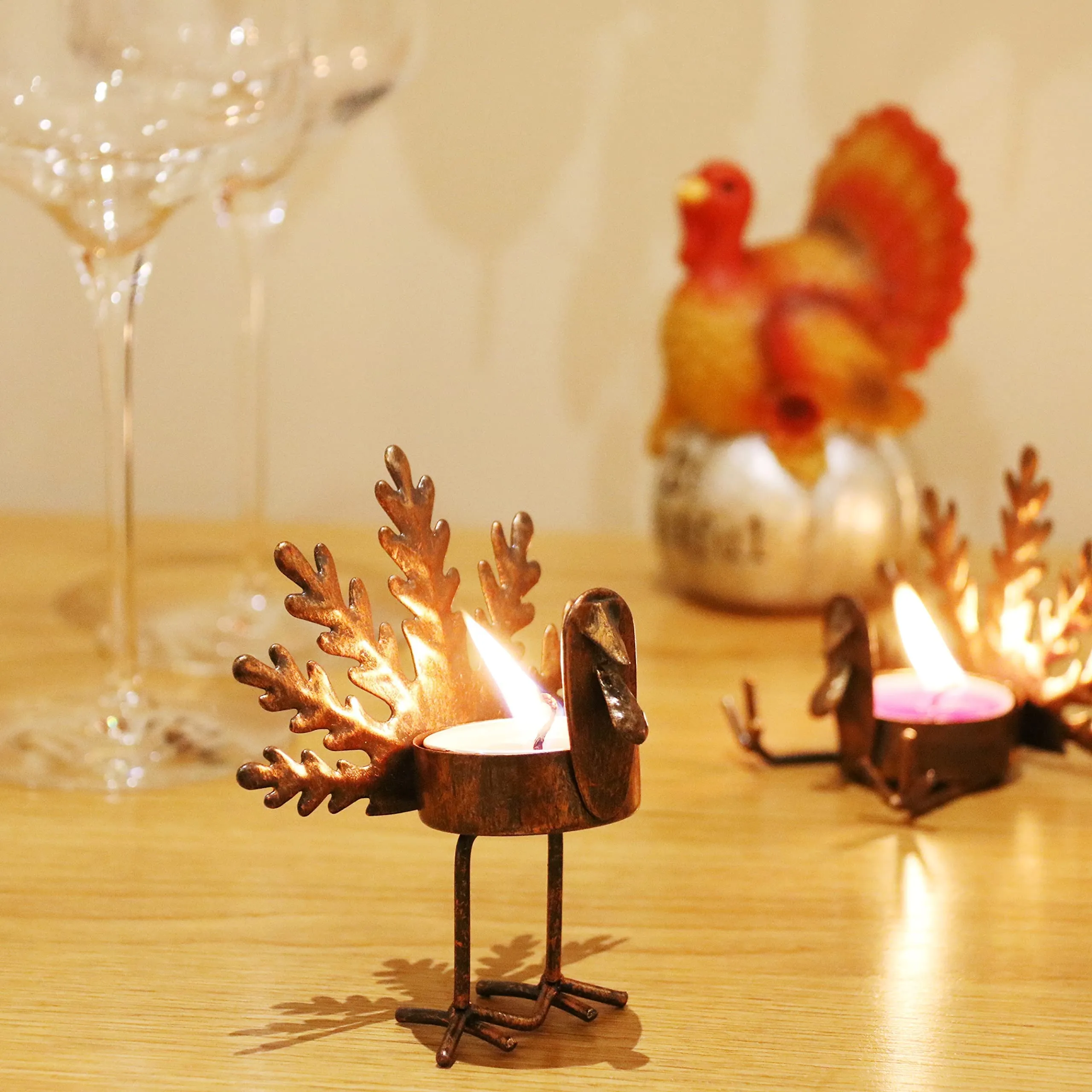 Scented Candle Metal Turkey Tea Light Holders Thanksgiving Decoration Drop Delivery 2022 Carshop2006 Amkiz