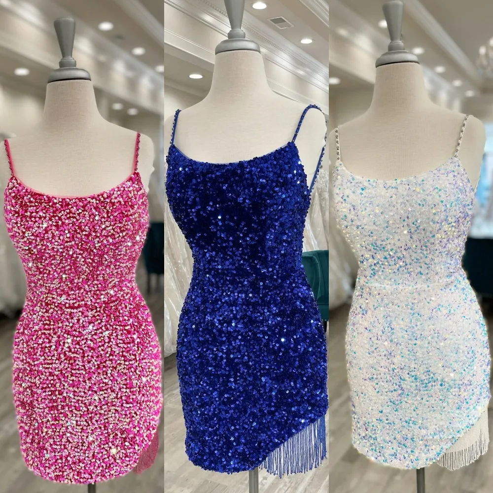 Sequin Velvet Homecoming Dress, Spaghetti Strap Fitted Prom Gown, Lace-Up Back, Short Mini, Cocktail Party, Evening & Formal Events, Ivory, Pink, Sequin Velvet Homecoming Dress, Spaghetti Strap Fitted Prom Gown, Lace-Up Back, Short Mini, Cocktail Party, Evening & Formal Events, Ivory, Pink,