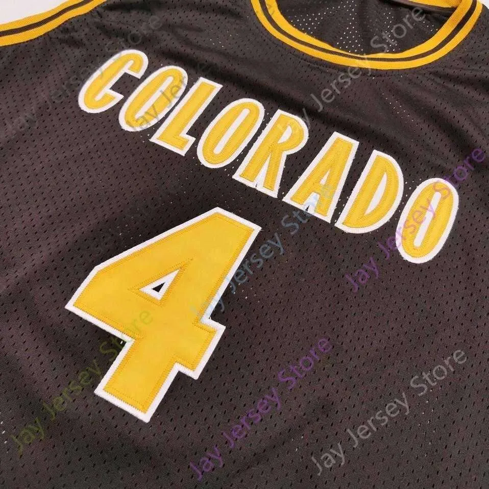 2020 New NCAA College Colorado Buffaloes Jerseys 4 Billups Basketball Jersey Black Size Youth Adult Embroidery