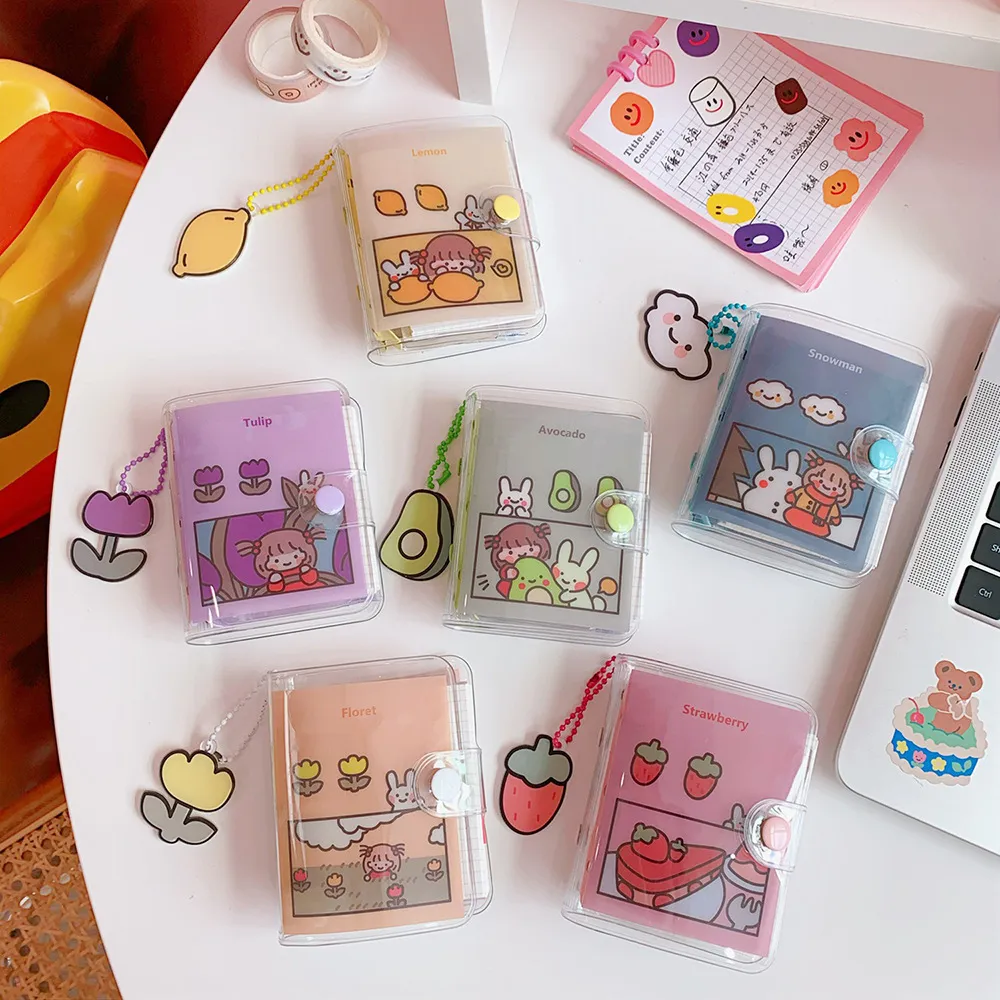 Not Defteri Sevimli Şeffaf Mini Gevşek Yaprak Defteri Yaratıcı Taşınabilir Cep El Kitabı 3 Yüzük Binder Kawaii Okul Malzemeleri Kırtasiye 220927