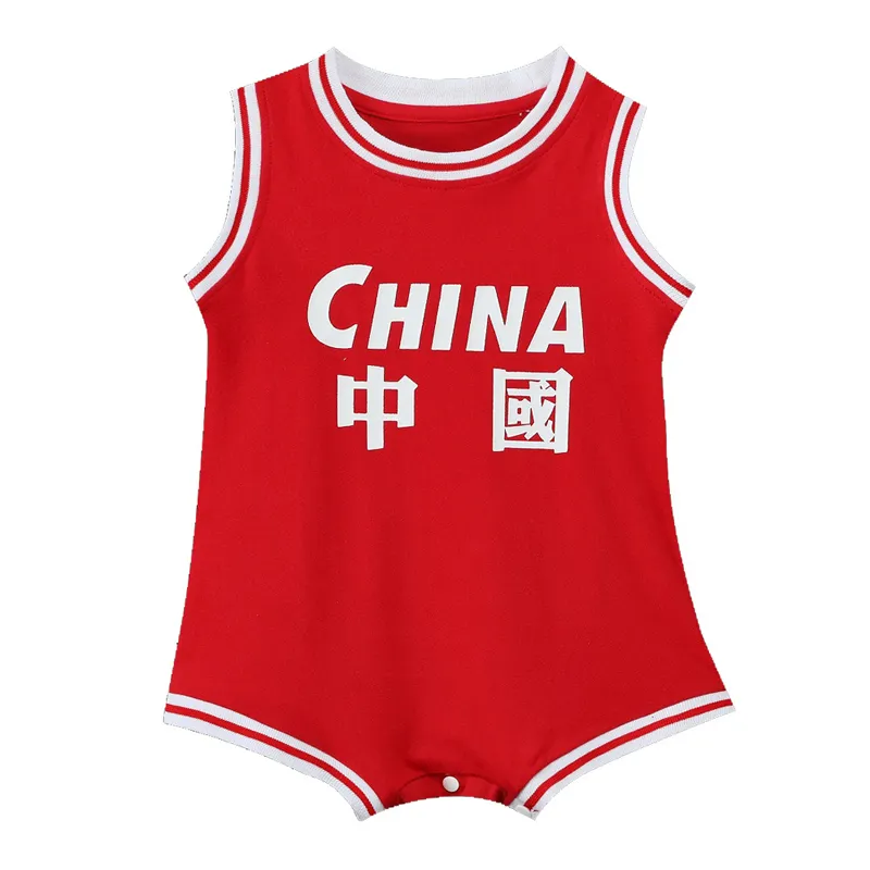 Jumpsuits Rompers Newborn Baby Boy Girls Apparel Clothes Unique Soccer Onesie Bodysuit China Basketballs Baby Outfit Soccer Infant Creeper