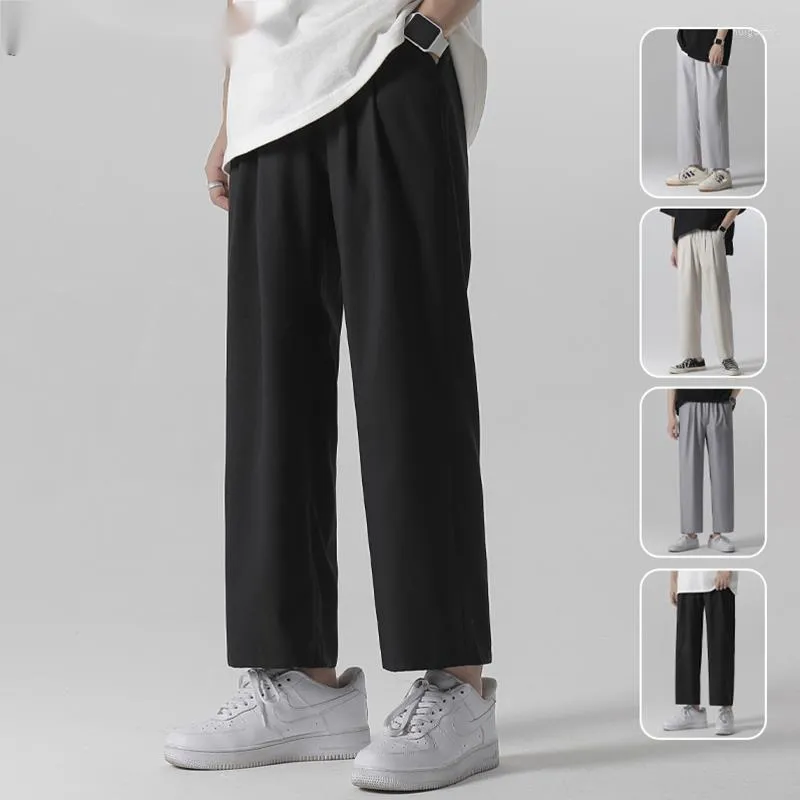 Pantalons pour hommes Pantalons pour hommes à jambes larges pour hommes Pantalons de jogging légers d'été Streetwear japonais Sensation de froid Confortable Accueil Hommes