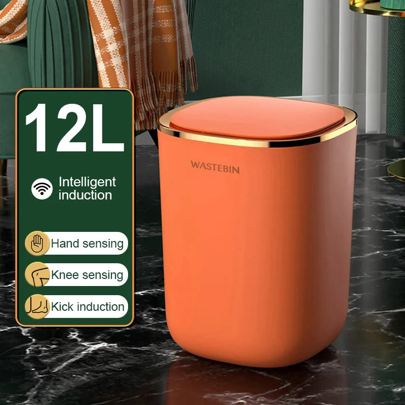 Smart Sensor USB Trash Can Home Intelligent Waste Bin Rubbish Dustbin  Kitchen.