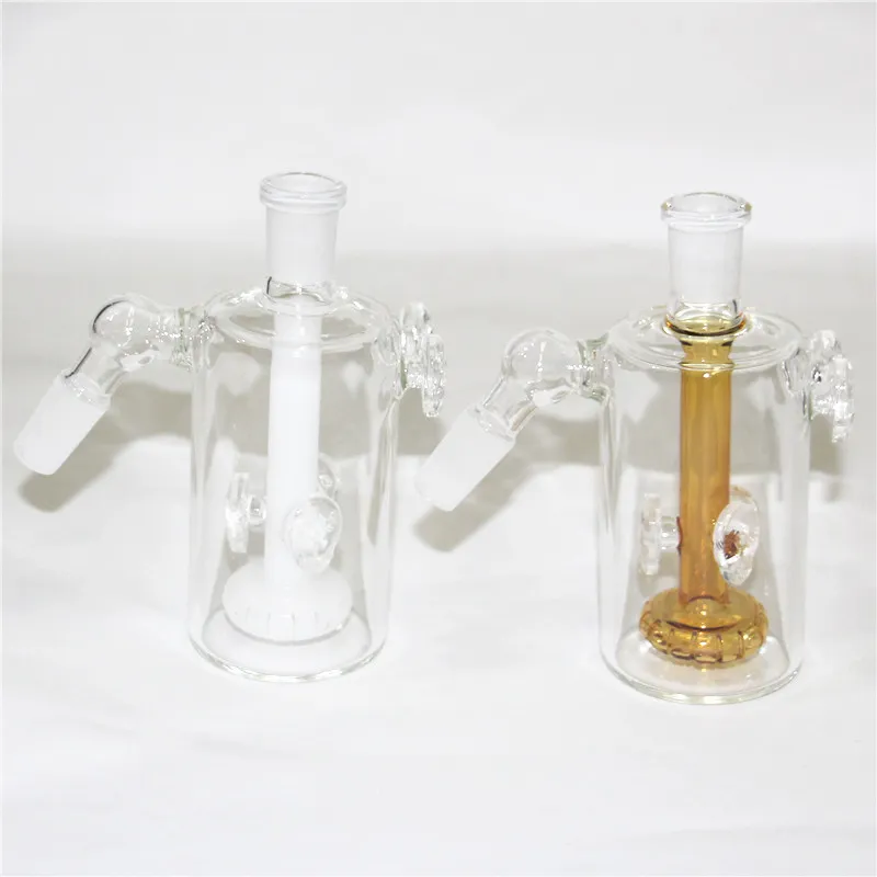 Shisha-Glas-Aschefänger, 14 mm männlicher Perc-Aschenfänger, grün-blauer Perkolator für Bongs, Glas-Wasserpfeifen-Bubbler