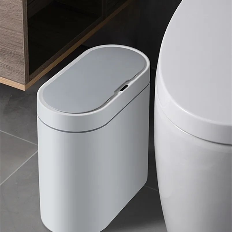 Waste Bins Narrow Bathroom Smart Trash Can 9L Electronic Automatic ...