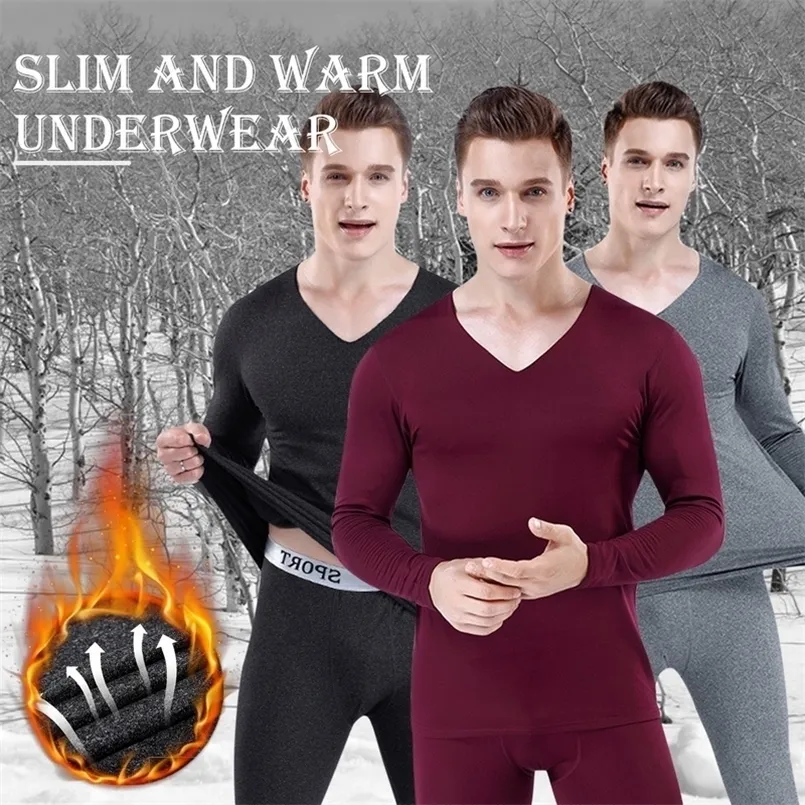 Men's Tracksuits Men's Thermal Roufe -Long Johns for Masculino Inverno grossa Thermo Roufera Conjuntos de roupas de inverno Homens mantêm -se quentes térmicas grossas 4xl 220926