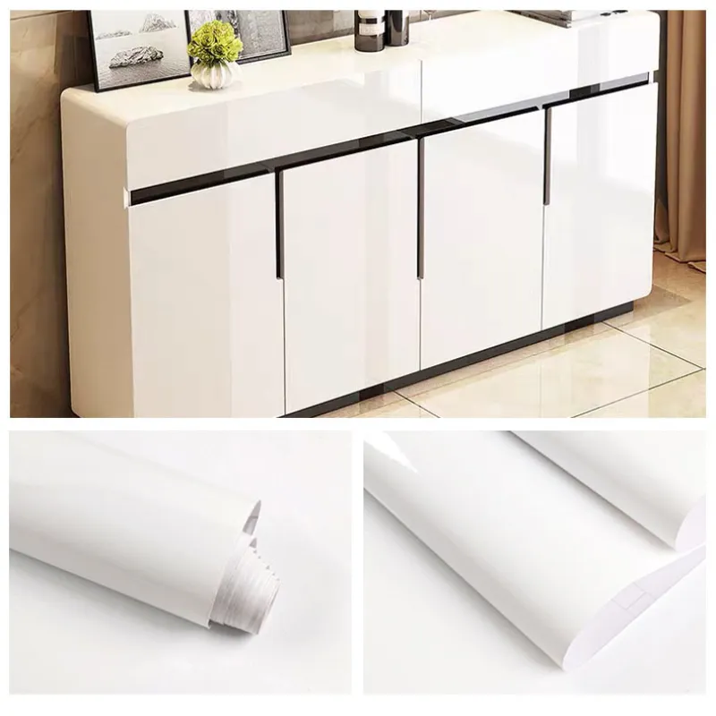 Wallpapers DIY Solid PVC Adhesive Sticker Wallpaper for Furniture Peel and Stick Kitchen Vinyl Cabinet Waterproof Wall Stickers Room Decor 220927