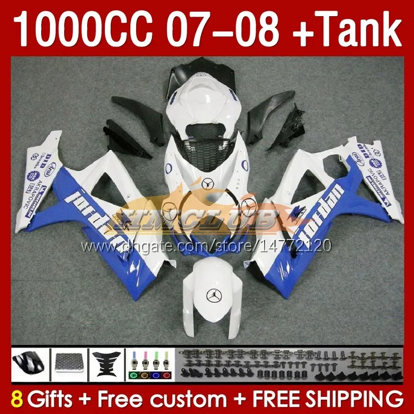 Fairings & Tank For SUZUKI GSXR 1000 CC K7 GSXR-1000 GSXR1000 07 08 Bodys 158No.29 blue lucky 1000CC GSX R1000 2007 2008 Bodywork GSX-R1000 2007-2008 Full Fairing Kit