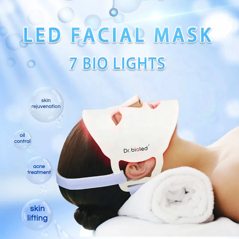 Maska LED PDT Maszyna skóry odmładzanie elektryczne czerwony niebieski żółty 7 Coloros Therapia fotonowa tarcza twarzy w domu terapia osobistą