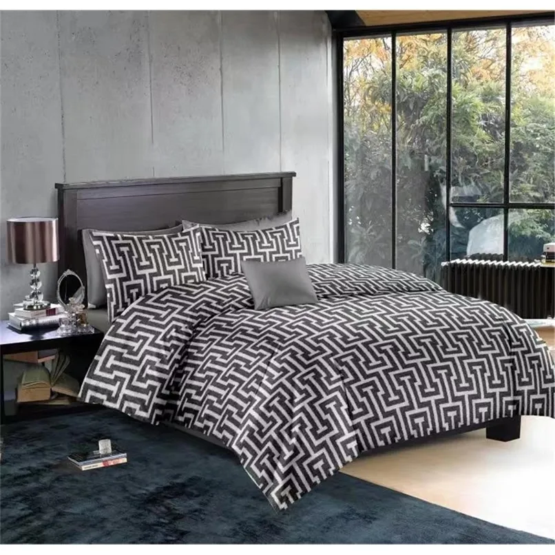 Ensembles de literie Motif géométrique Housse de couette King Size Home Textile Ensemble de literie de luxe Ensemble de couette de lit Queen de haute qualité 220924