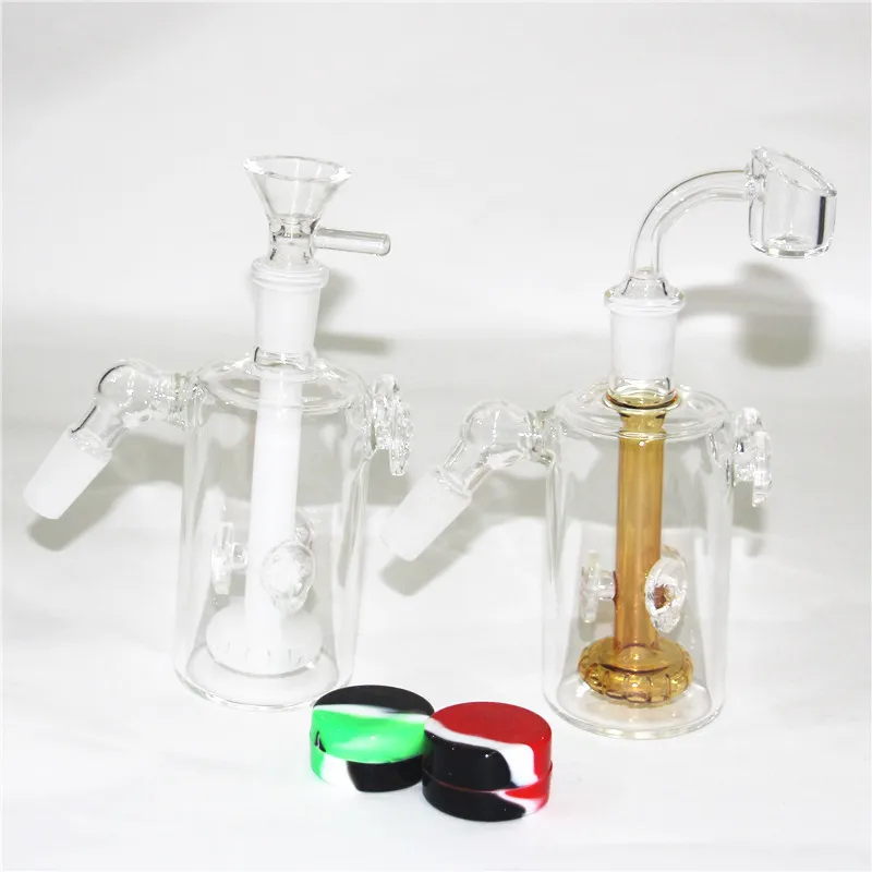 Catcher di cenere di vetro narghilè da 14 mm con ciotole di banger al quarzo 45 90 gradi Ashcatcher Catcher di cenere Percolatori di pneumatici per fumatori Bong d'acqua Oil Dab Rigs