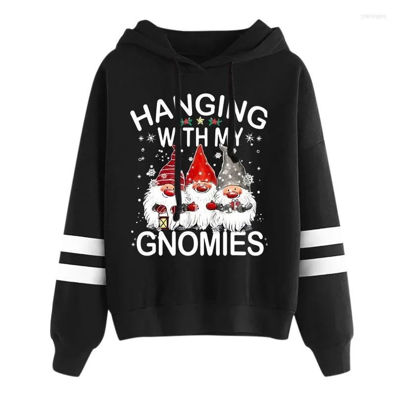 Erkek Hoodies Erkek Sweatshirts Kadın Hoodie Noel Gnome Baskılı Uzun Kollu Kapüşonlu Sweatshirt Top Sudaderas Conucha