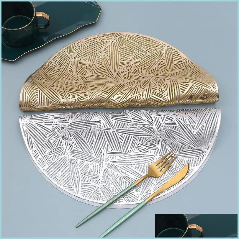 Mats Pads Round Hollow Placemat Restaurant Pvc Decoration Meal Mat Romantic Anti- Dining Table Line Home Christmas Deco Drop Deliver Dho5L