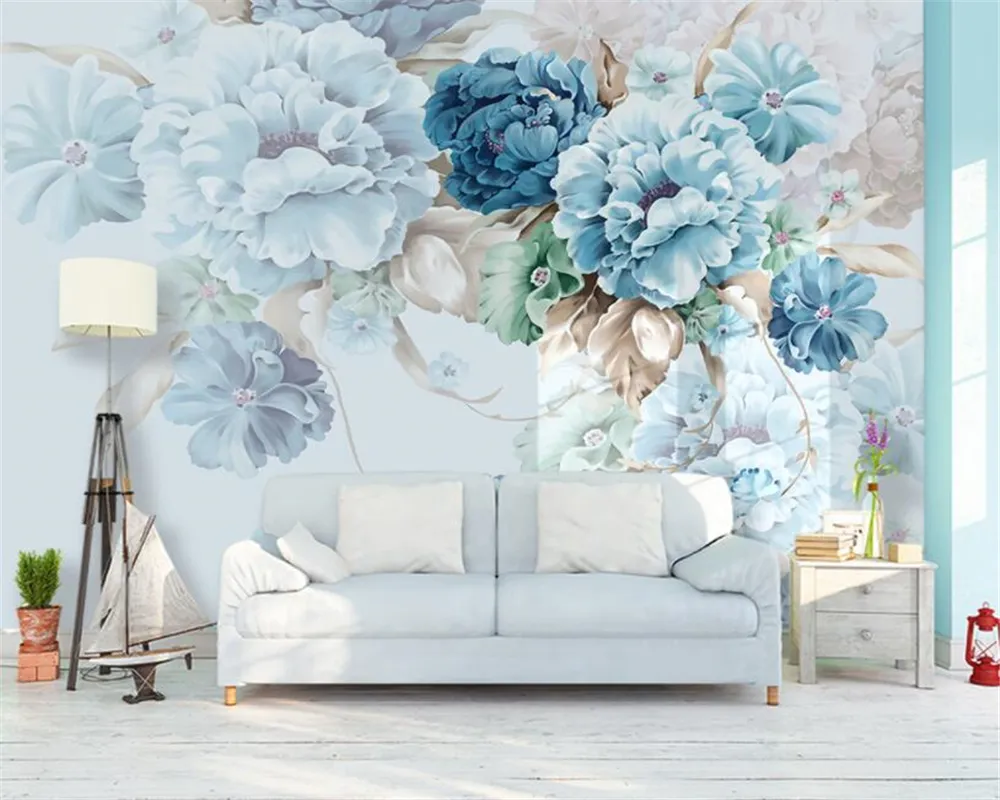 Wallpapers Beibehang Custom P o Wallpaper hand geschilderde pioen bloem muur bedekkende muurschildering voor woonkamer slaapkamer achtergrond 3D 220927