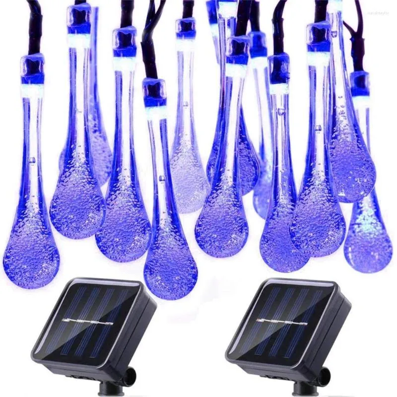 Strings 30 LED Solar Powered String Lights Outdoor Water Drop Fairy Holiday Patio Christmas Decoration Party ALUVEE