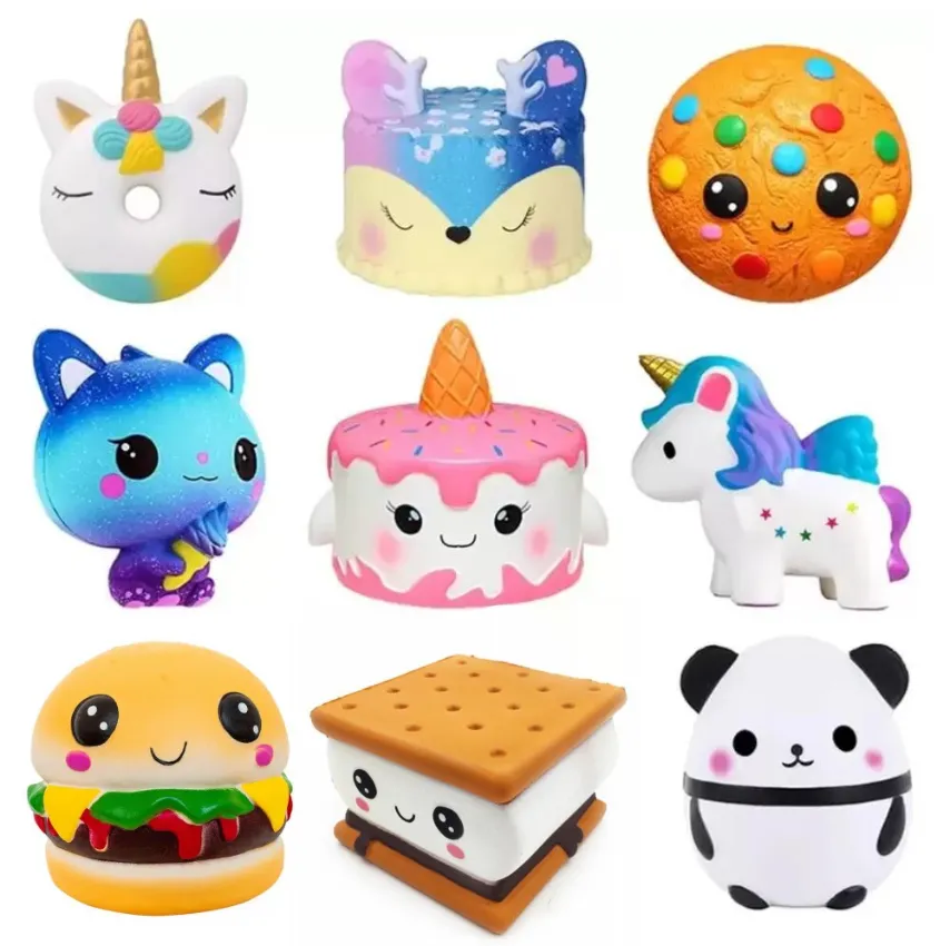 Jumbo Squishy Kawaii Horse Cake Deer Panda Squishes بطيئة الصعود التخفيف من الضغط على الأطفال للأطفال F0927