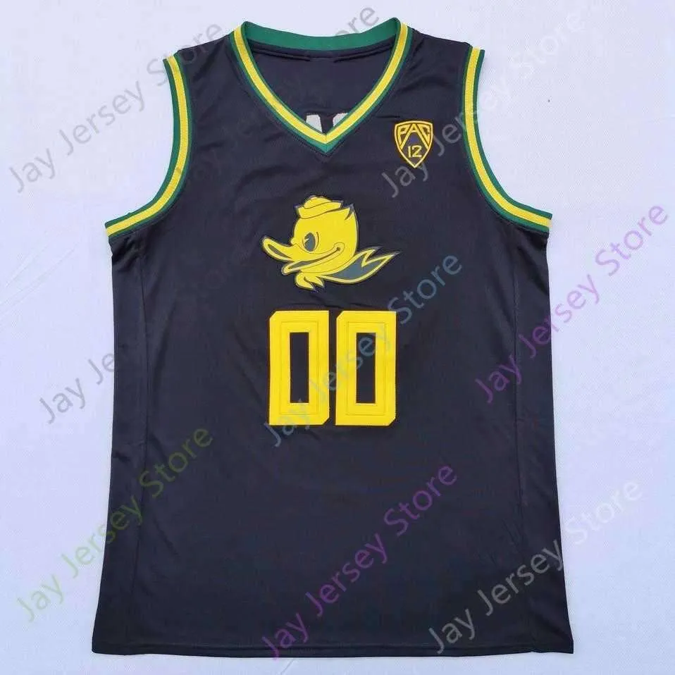 2020 New NCAA College Oregon Ducks Jersey 00 Terrazas Basketball Jersey Black Size Youth Adult All Stitched Embroidery