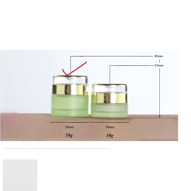 Pot de crème 50g, flacon pulvérisateur en verre, bouteilles de Lotion, pots de crème, conteneurs d'emballage cosmétiques vides avec capuchon en plastique