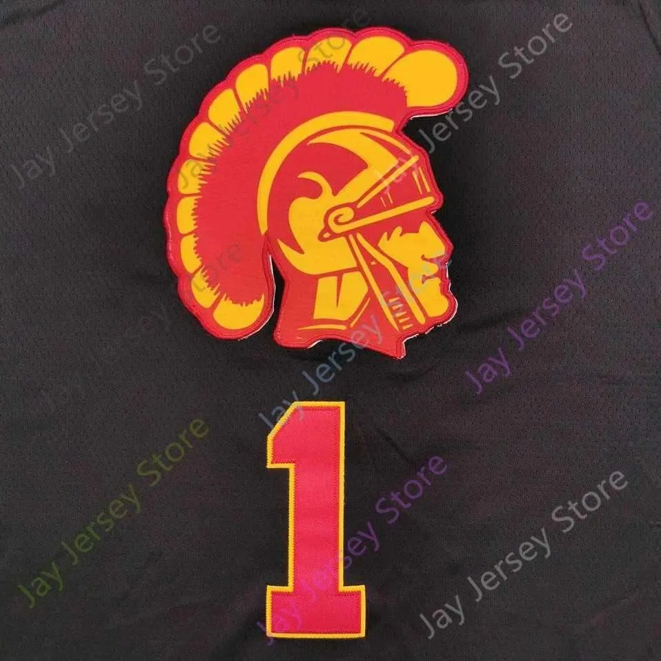 2020 New NCAA USC Trojans Jerseys 1 Nick Young College Basketball Jersey Black Size Youth Adult