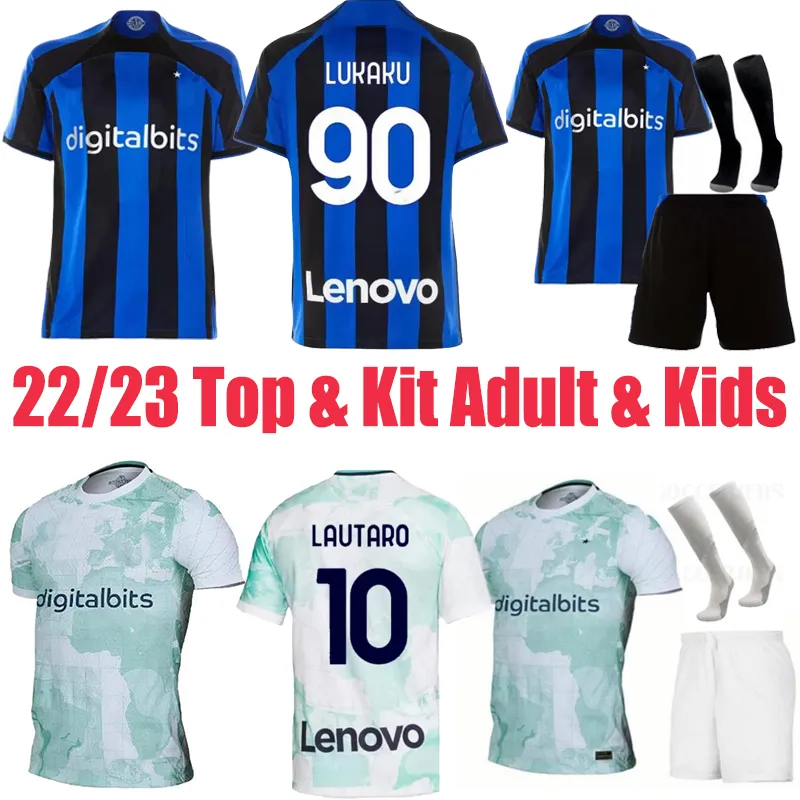22 23 كرة قدم قميص 22 23 inter Barella Vidal Lautaro Eriksen Alexis Dzeko Correa Football Shirt 2023 Milan Home Away Third Men Top Kit Mens Kids Kit