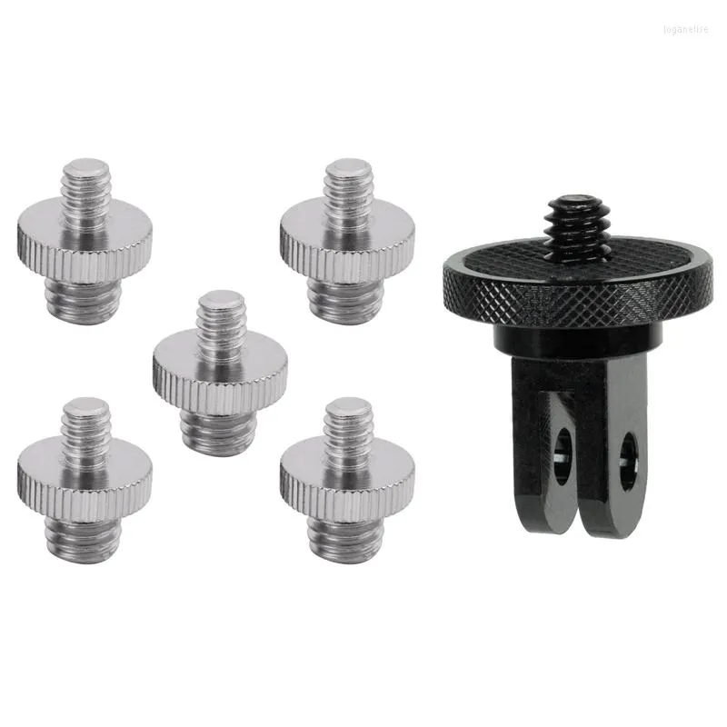 Tripodlar 5pc 1/4 inç erkek ila 3/8 dişli vida adaptörü 1/4-20 dönüşüm için kamera montajı ile