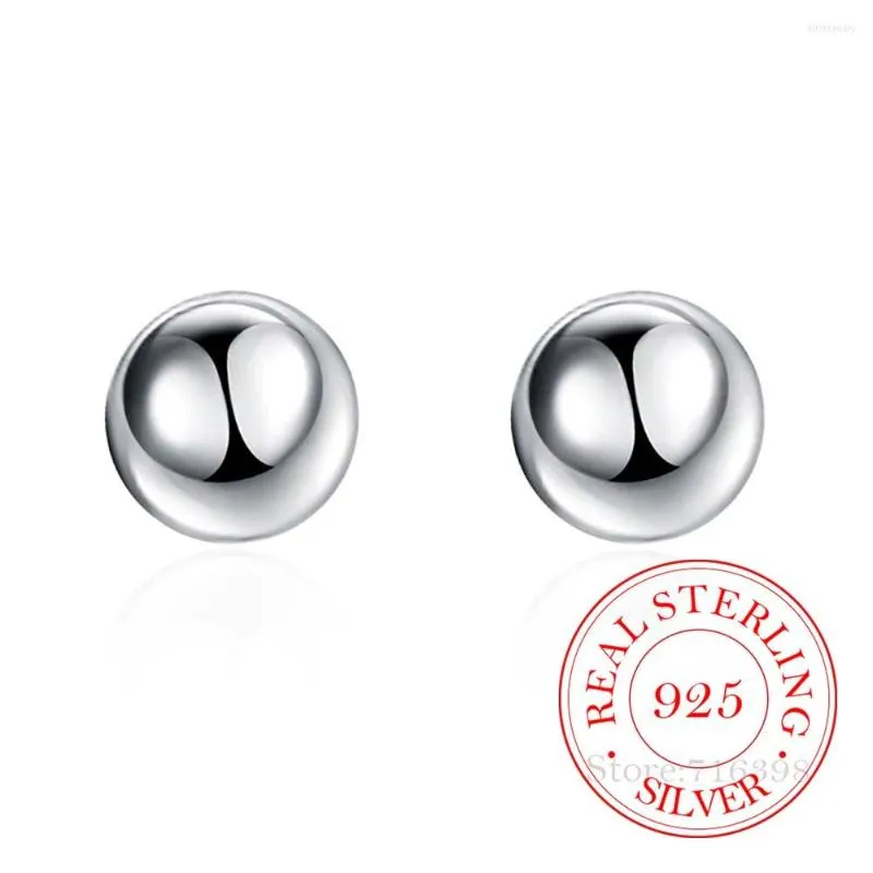 Brincos de alta qualidade prata esterlina 925 joias femininas 8 mm/10 mm contas redondas bola moda brincos elegantes para 2022