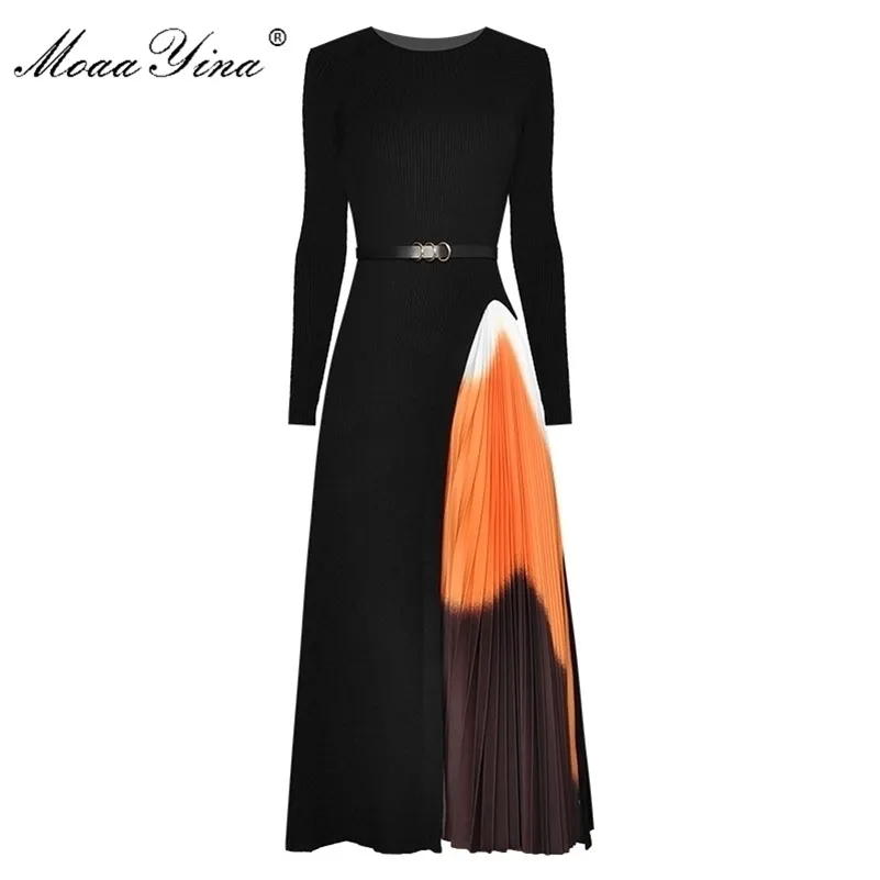 الفساتين غير الرسمية مواينا مصمم أزياء فستان ربيع الخريف فستان للسيدات