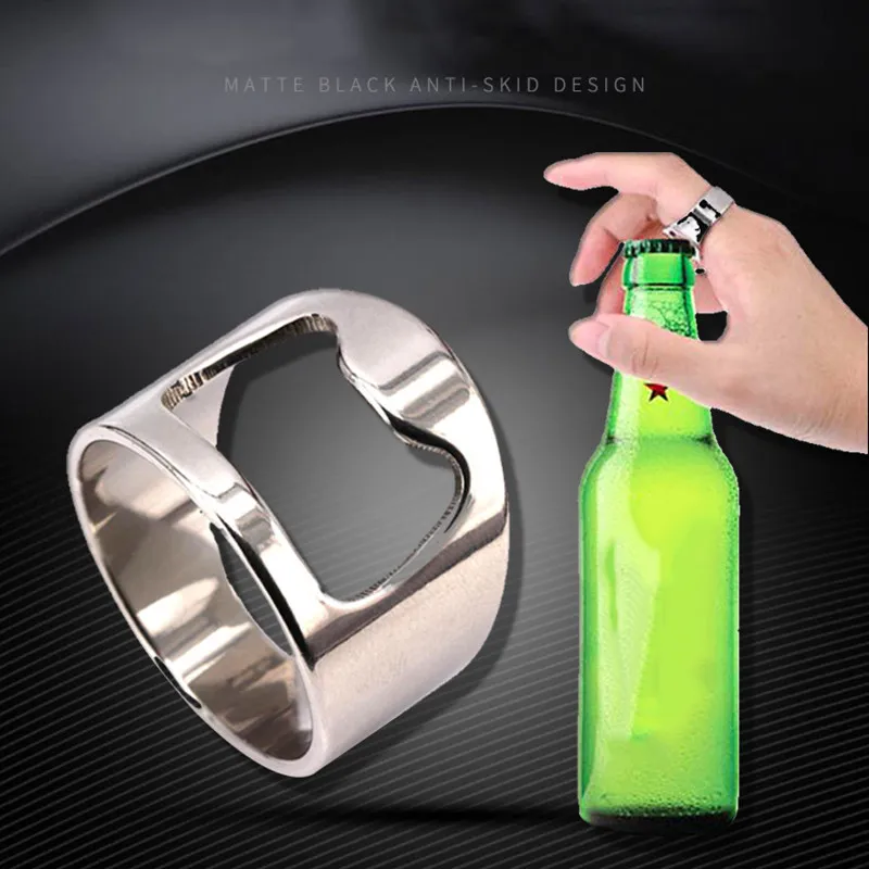Multi Function Stainless Steel Ring-Shape Opener Beer Bottle Opener Anti-injury Portable Bar Bartender Tool