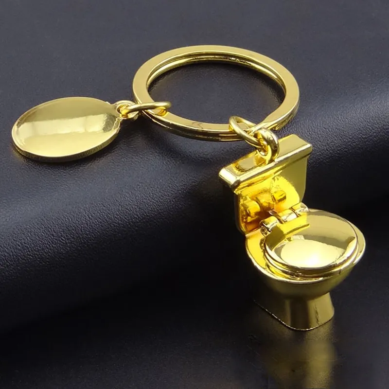 Creative Simulation Toilet Keychain Metal Keyring Car Key Chain Fashion Accessories