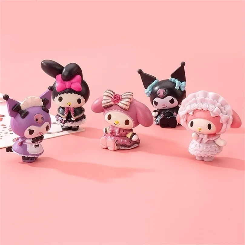 Anime Manga Kawaii My Melody Kuromi Kt Cat Anime Action Figures Collezione TV Doll Regali per bambini Ragazza Giocattolo Compleanno Decorazione desktop 220923