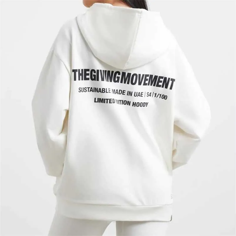 Kvinnors hoodies tröjor Spring Women's Oversize dragkedja Hoodies Back Letter Print Thick Sweatshirts Plus Sizetracksuit 220926